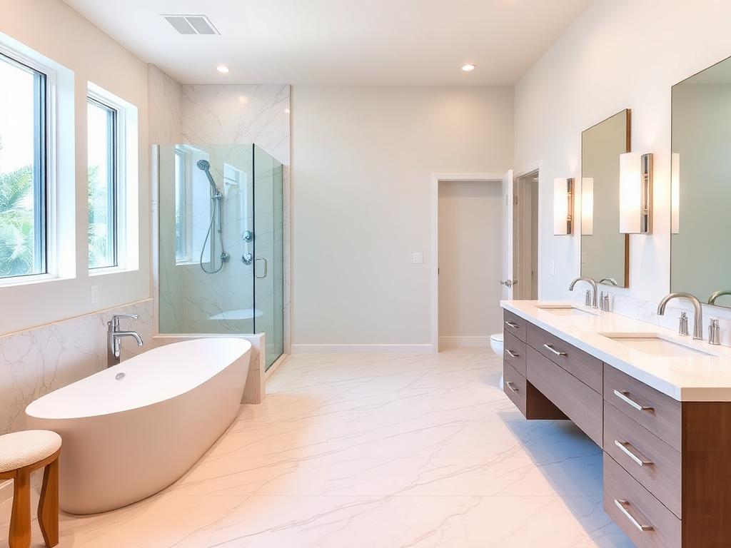 Modern bathroom remodel in South Florida home